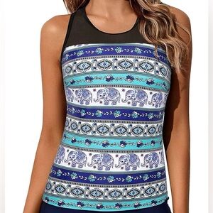 Yonique Tankini Top with Racerback Size Medium NWOT